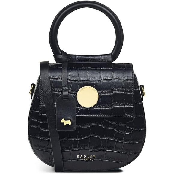 Handbags - RADLEY London Rope Walk Faux Crocodile Women's Mini Leather Crossbody Bag Black